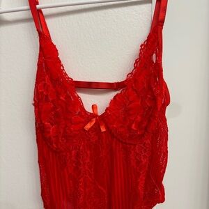 Red Lace Bodysuit